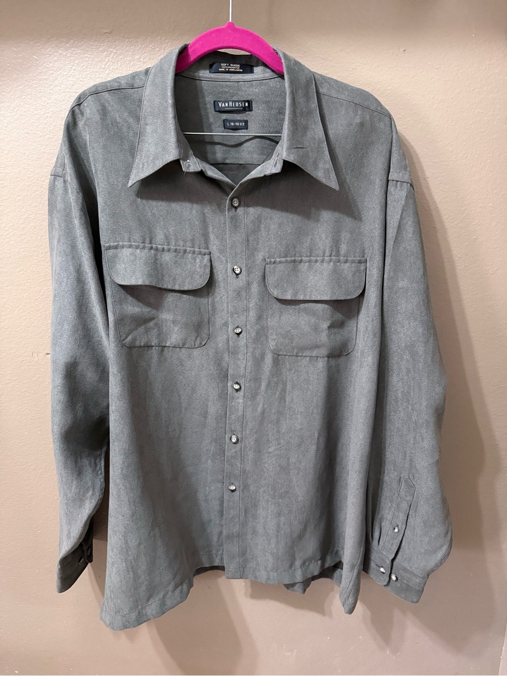 Vintage Van Heusen ‘Soft Suede’ Long Sleeve Button-Down Shirt